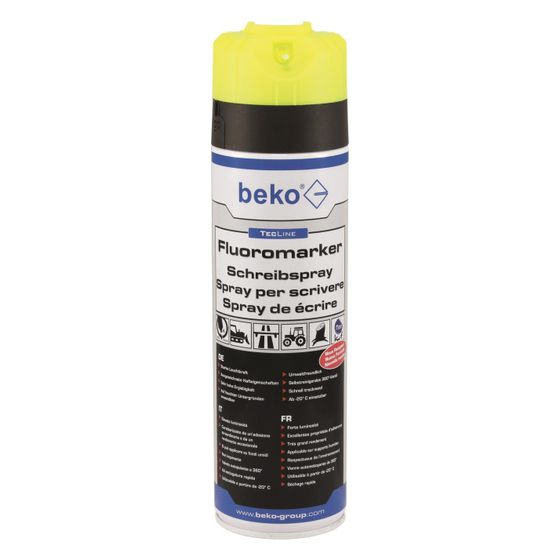 beko  Schreibspray TecLine Fluoromarker 29429500, 500ml, Leuchtgelb