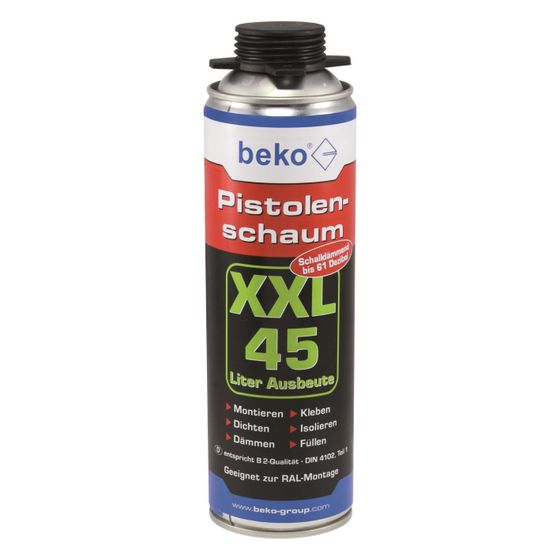beko  Pistolenschaum XXL, 500ml, 45l Ausbeute, 1-Komponenten Polyurethanschaum, Beige, 280545