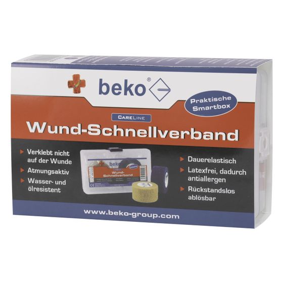 beko  Wund-Schnellverband CareLine 2908002, 2 Rollen 4,50m, Textilverbundstoff, Beige/Blau