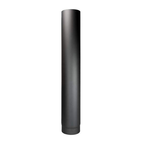 Bertrams Camino Rohr 1000mm DN 150 mit Tür, Schwarz aus 2mm Stahlblech, senotherm-beschichtet