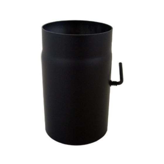 Bertrams Camino Rohr 250mm DN 180 mit Drosselklappe, Schwarz aus 2mm Stahlblech, senotherm-beschichtet