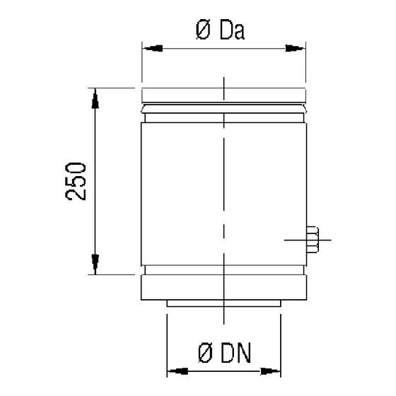 Bertrams Rohrelement DW mit Messöffnung DN 150 Einbaulänge 250mm mit Klemmband