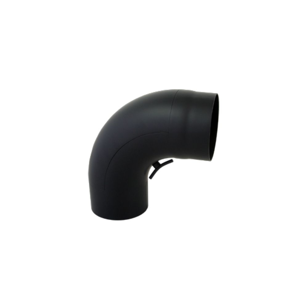 Bertrams Camino Bogen 90 Grad DN 150 mit Tür Schwarz glatt gezogen aus 2mm Stahlb... BERTRAMS-05BG90-150T 4250112305517 (Abb. 1)