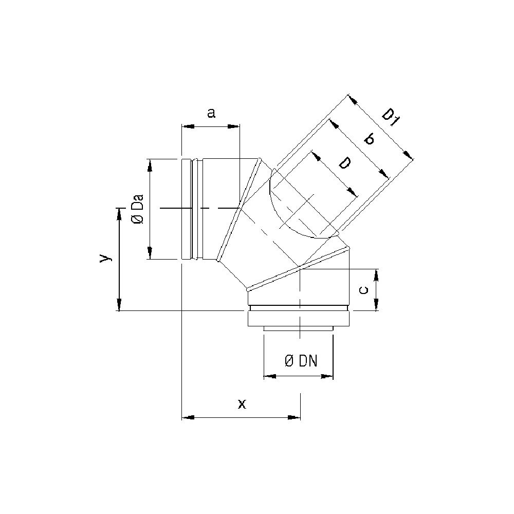 Bertrams Segmentbogen DW-D 90 Grad DN 500 mit Reinigungsöffnung und Klemmband... BERTRAMS-25SB90-D500 4250112348125 (Abb. 2)