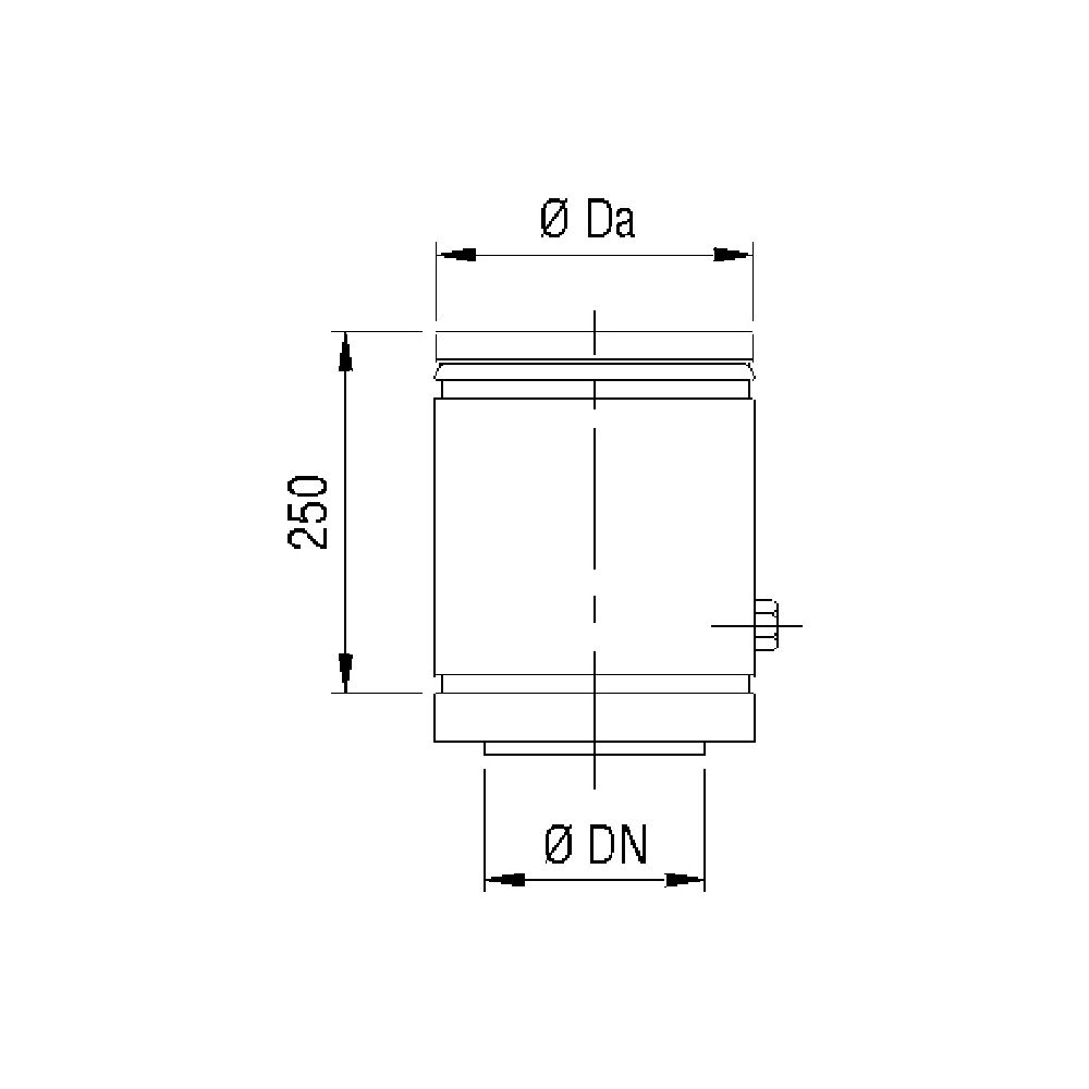 Bertrams Rohrelement DW mit Messöffnung DN 150 Einbaulänge 250mm mit Klemmband... BERTRAMS-22RLM250-150 4250112339048 (Abb. 1)