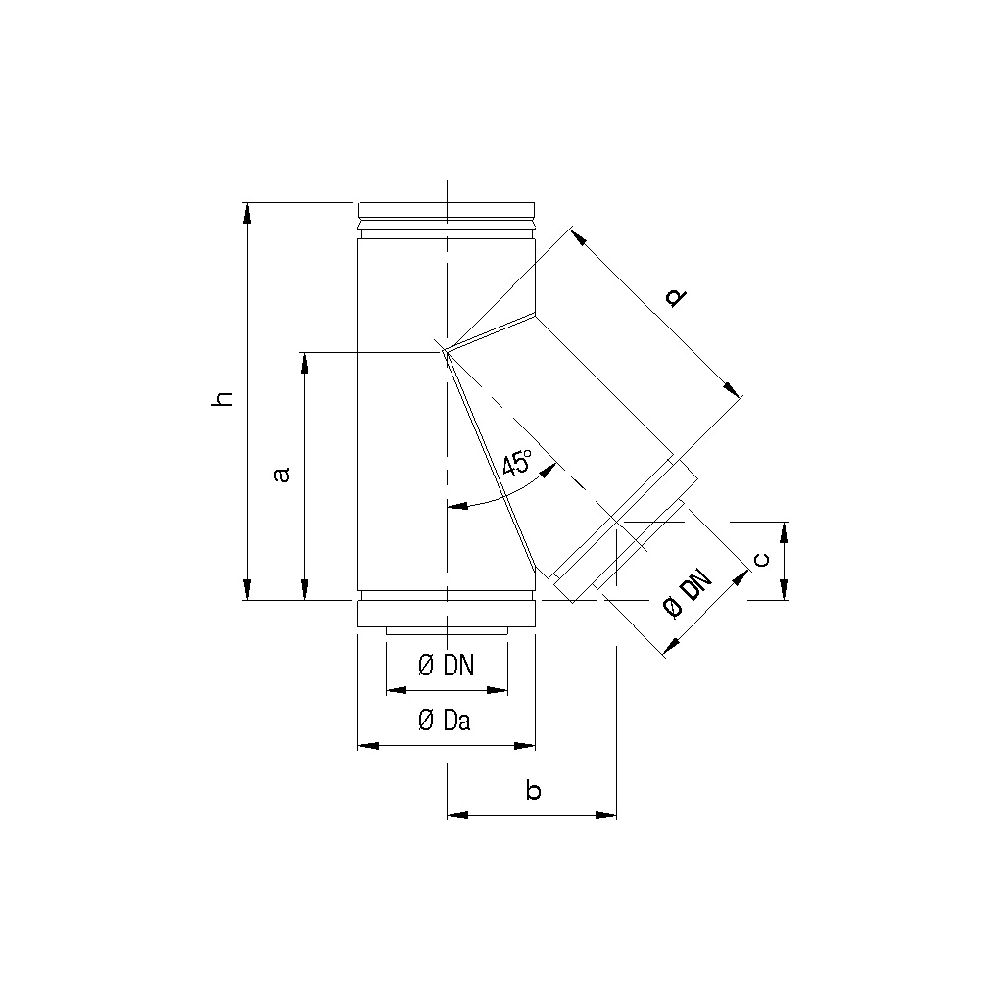 Bertrams Anschlussstück DW 45 Grad DN 180 mit 1 Klemmband... BERTRAMS-22SA45-180 4250112339406 (Abb. 2)