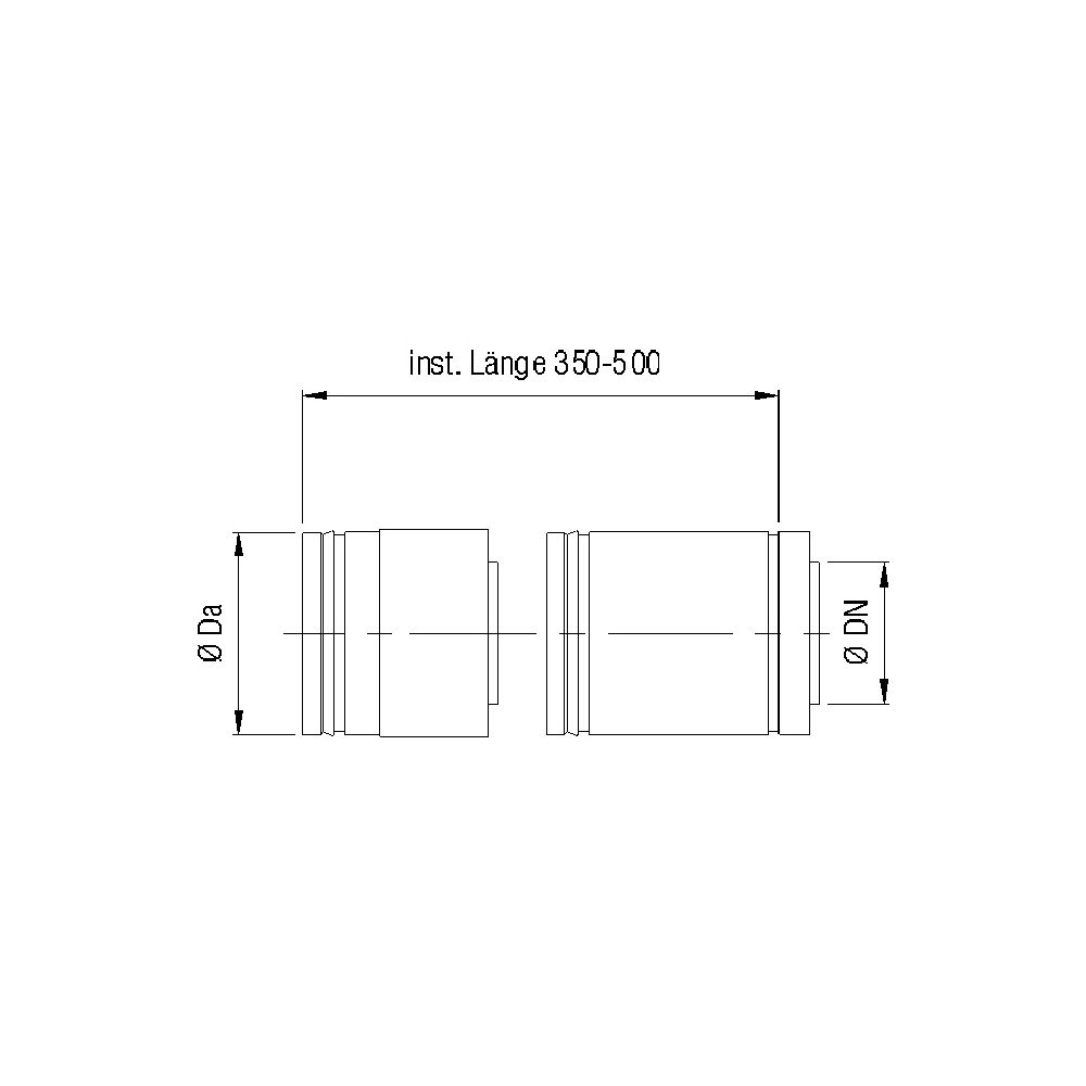 Bertrams Rohrelement DW-D DN 300 Einbaulänge verstellbar 350-500mm... BERTRAMS-25RLV-D300 4250112345742 (Abb. 1)