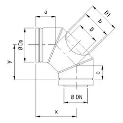 Bertrams Segmentbogen DW-D 90 Grad DN 500 mit Reinigungsöffnung und Klemmband... BERTRAMS-25SB90-D500 4250112348125 (Abb. 1)