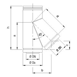 Bertrams Anschlussstück DW 45 Grad DN 180 mit 1 Klemmband... BERTRAMS-22SA45-180 4250112339406 (Abb. 1)