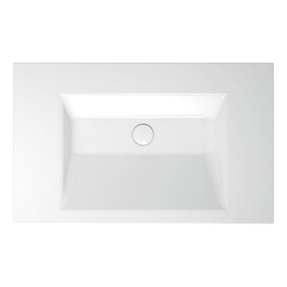 Bette Aqua Waschtisch Cream 800x495x80/20mm Einbau Bohrung für 1-Loch Arm. Rechteck Unterbau BetteGlasur Plus GT-Stahl
