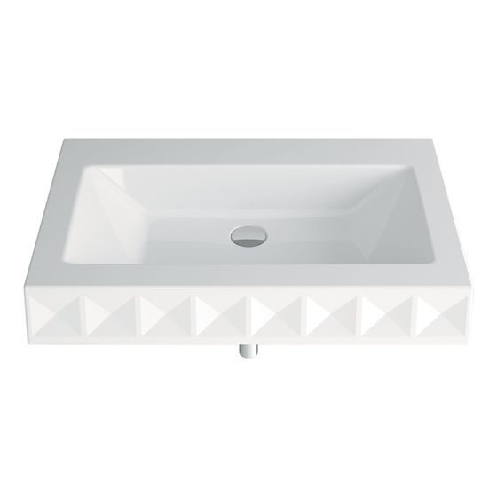 Bette Loft Waschtisch Ornament Wand 1-reihig Graphite 825x525x100mm Rechteck GT-Stahl