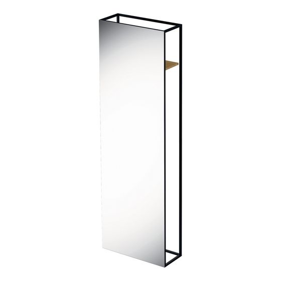 Bette Badmöbel Lux Shape Standspiegel 600x244x1900mm Schwarz Feinstruktur matt GT-Stahl