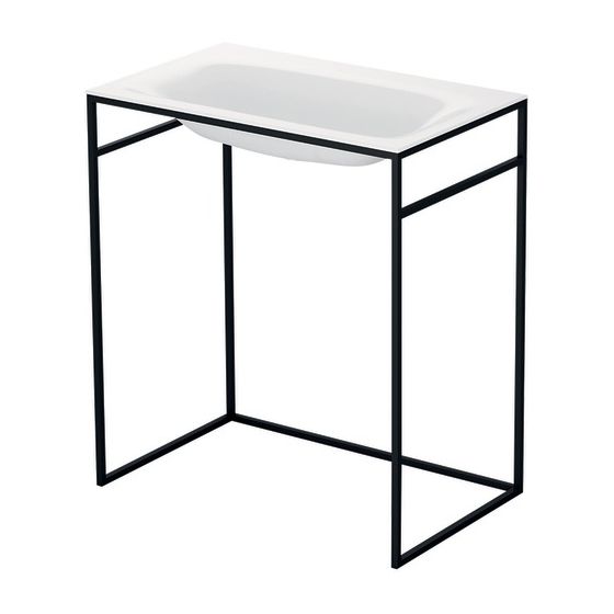 Bette Badmöbel Lux Shape Rahmengestell Waschtisch 80 800x495x890mm Schwarz Feinstruktur matt GT-Stahl