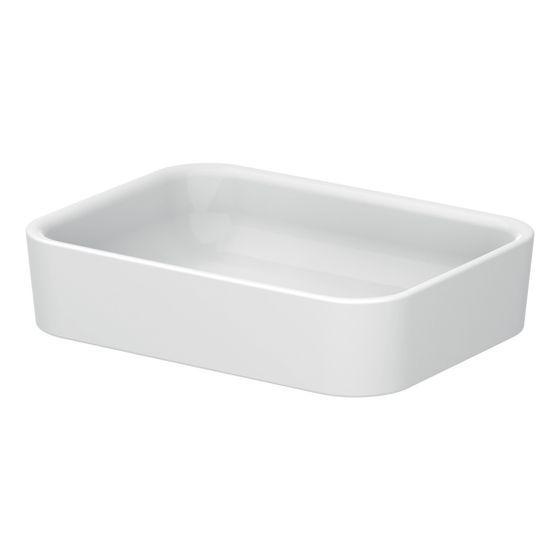 Bette Art Aufsatz Waschtisch Snow 600x400x100/110mm Rechteck Unterbau GT-Stahl