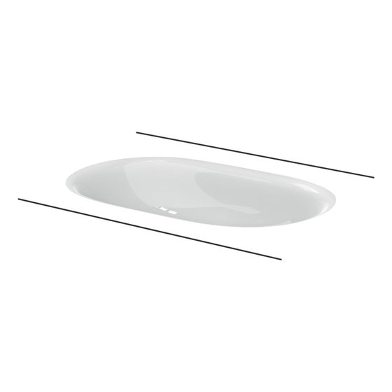 Bette Waschtisch Oval Comodo Unterbau Starwhite 574x380x120/2mm GT-Stahl