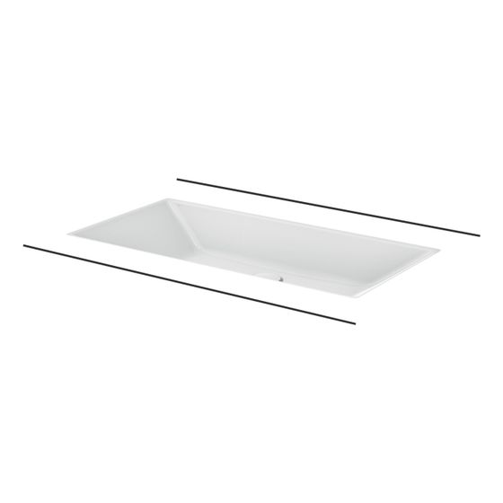 Bette Loft Waschtisch Midnight 740x386x100/2mm Unterbau Rechteck GT-Stahl