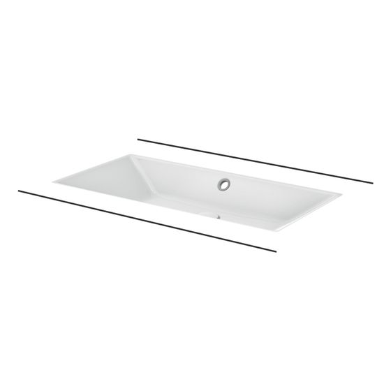 Bette Loft Waschtisch Edelweiß 740x386x100/3mm mit Überlauf Rechteck Unterbau GT-Stahl