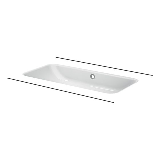 Bette One Waschtisch Weiß 767x400x130/2mm Rechteck Unterbau GT-Stahl