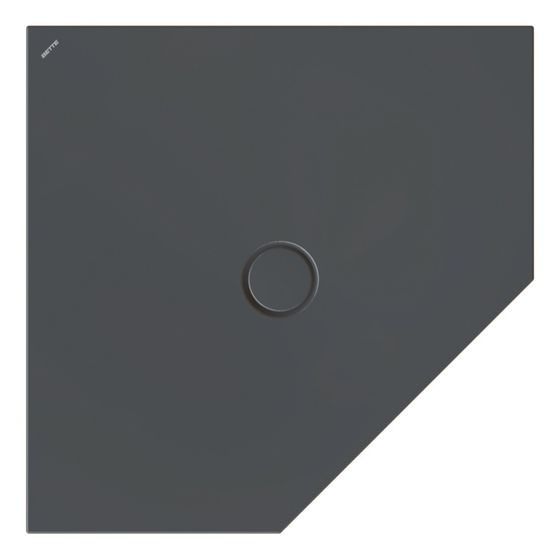 Bette Floor Caro Duschfläche Fünfeck Schwarz 900x900x30/30mm GT-Stahl