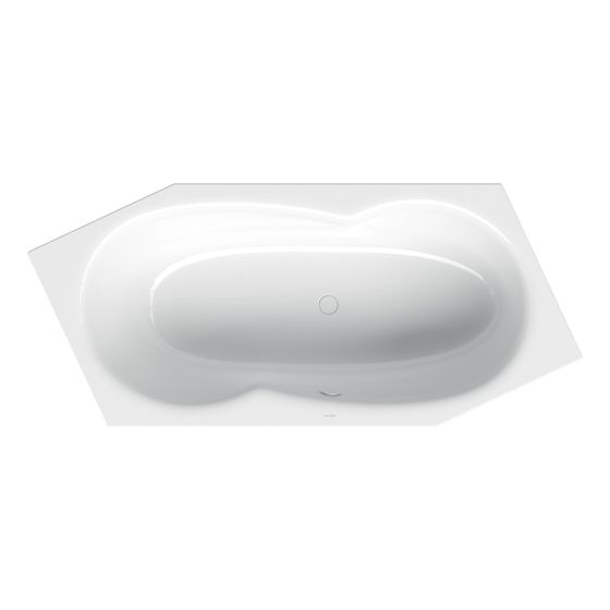 Bette Metric Badewanne Sechseck Smoke 2060x900x450/30mm Fußende rechts Überlauf vorne 2-Sitzer GT-Stahl