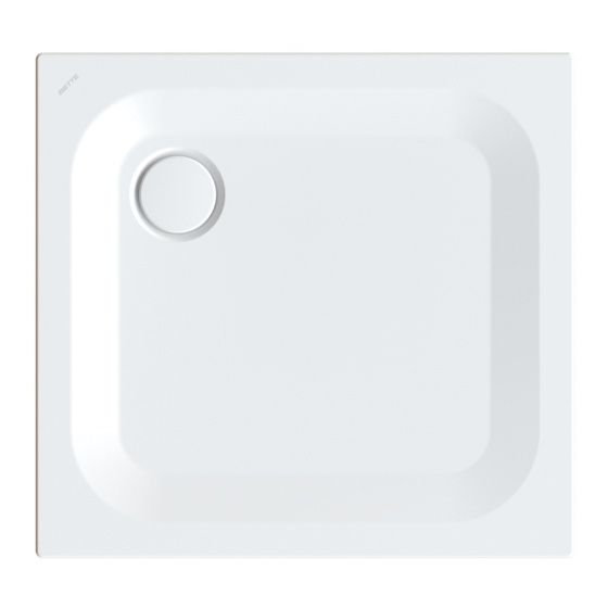 Bette Ultra Duschwanne Edelweiß 800x750x25/30mm BetteGlasur Plus Rechteck GT-Stahl