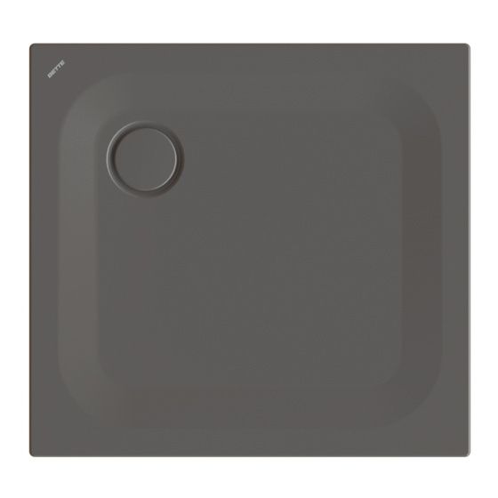 Bette Ultra Duschwanne Anthracite 800x750x25/30mm BetteAntirutsch Pro mit Minimum-Träger Rechteck GT-Stahl