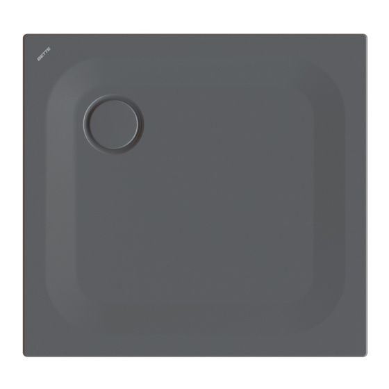 Bette Ultra Duschwanne Slate 800x750x25/30mm BetteGlasur Plus mit Minimum-Träger Rechteck GT-Stahl