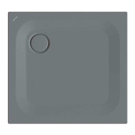 Bette Ultra Duschwanne Smoke 800x750x25/30mm BetteGlasur Plus Rechteck GT-Stahl