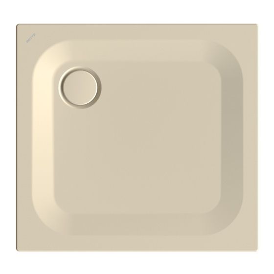 Bette Ultra Duschwanne Cream 800x750x25/30mm BetteGlasur Plus Rechteck GT-Stahl