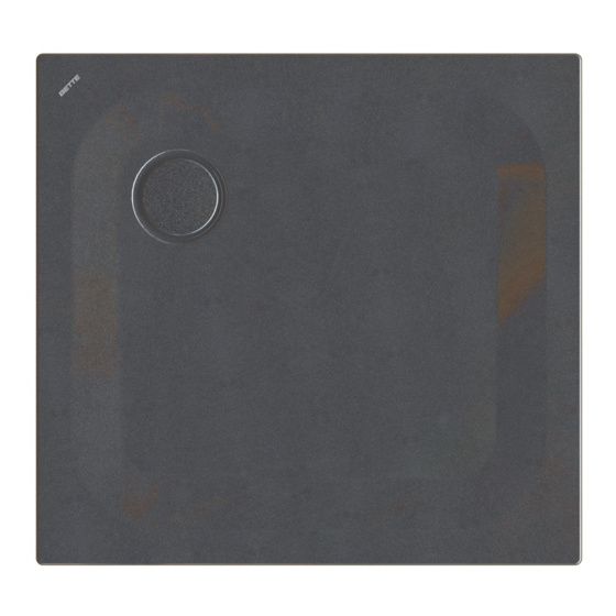 Bette Ultra Duschwanne Midnight 800x750x25/30mm BetteGlasur Plus mit Minimum-Träger Rechteck GT-Stahl