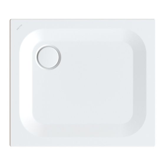 Bette Ultra Duschwanne Edelweiß 800x700x25/30mm BetteGlasur Plus mit Minimum-Träger Rechteck GT-Stahl