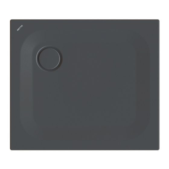 Bette Ultra Duschwanne Ebony 800x700x25/30mm Rechteck mit Minimum-Träger GT-Stahl