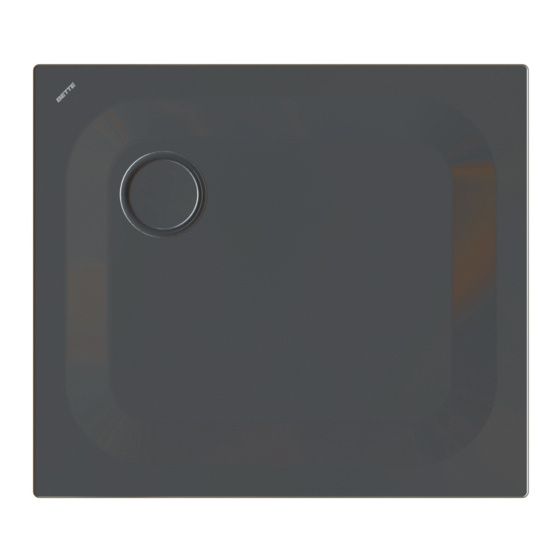 Bette Ultra Duschwanne Schwarz 800x700x25/30mm Rechteck GT-Stahl