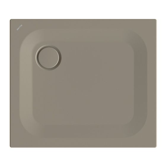 Bette Ultra Duschwanne Graphite 800x700x25/30mm BetteGlasur Plus mit Minimum-Träger Rechteck GT-Stahl