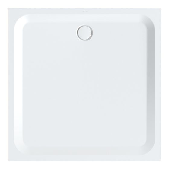 Bette Ultra Duschwanne Edelweiß 1300x1300x35/30mm BetteGlasur Plus Rechteck GT-Stahl