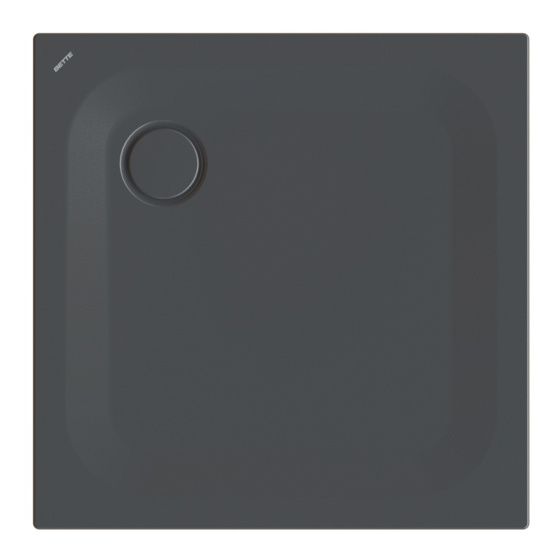 Bette Ultra Duschwanne Ebony 800x800x25mm Rechteck mit Wannenträger GT-Stahl