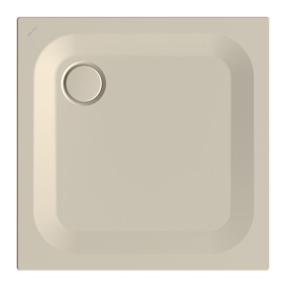 Bette Ultra Duschwanne Beige 800x800x25mm Rechteck mit Wannenträger GT-Stahl