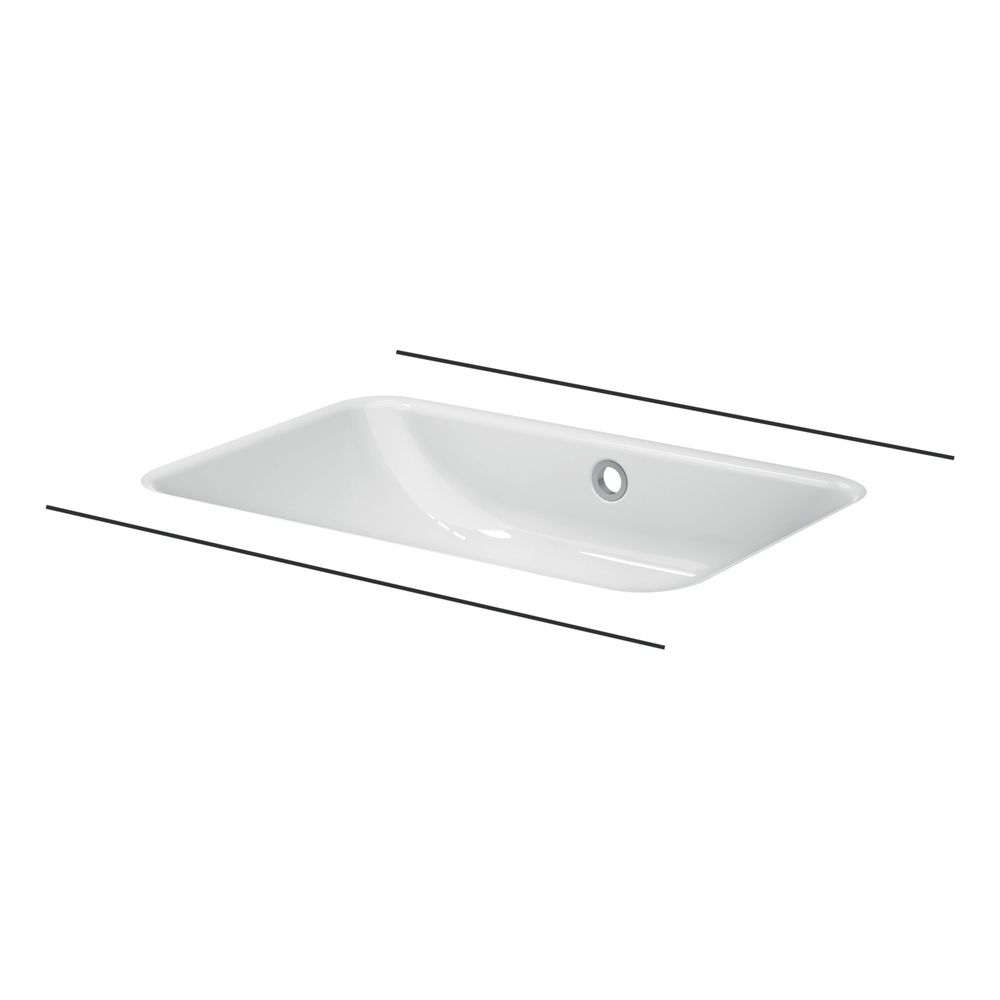 Bette One Waschtisch Silver 587x408x130/2mm Rechteck Unterbau GT-Stahl... BETTE-A136-410 4038565248984 (Abb. 1)