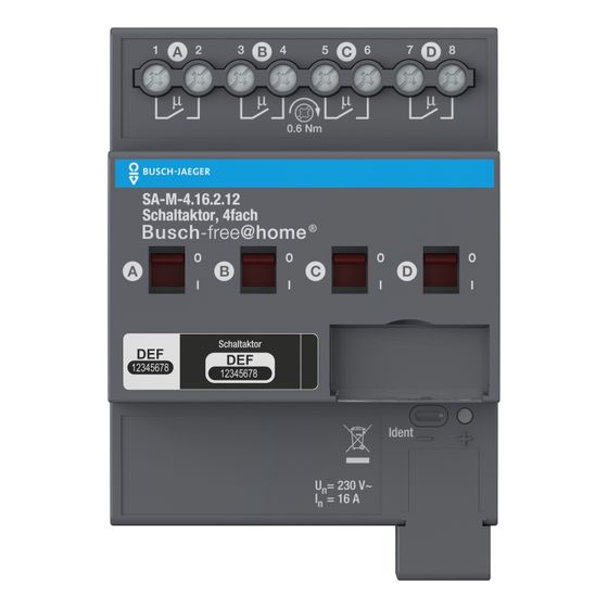 Busch Jäger Schaltaktor 4fach 16A SA-M-4.16.2.12