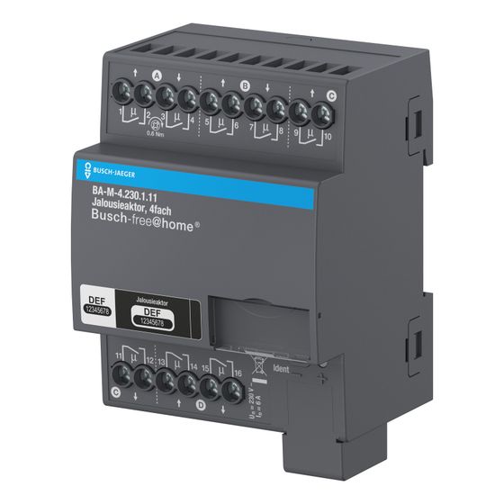 Busch Jäger Jalousieaktor 4fach BA-M-4.230.1.11 230V REG