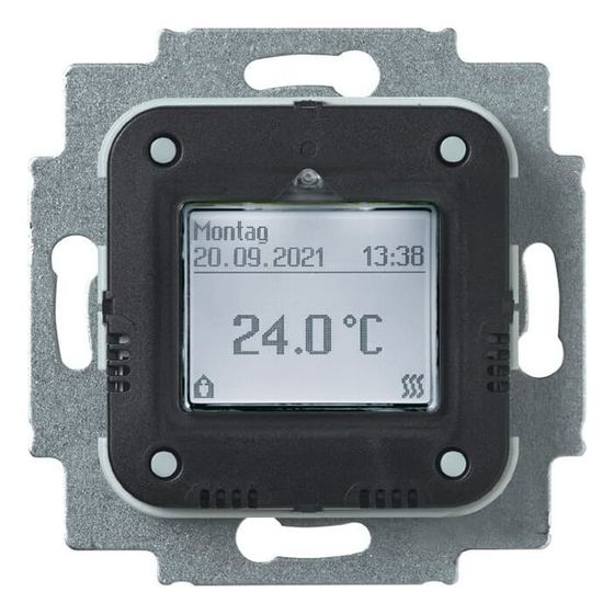 Busch Jäger Raumtemperaturregler 1098 U-102 mit Sollwert-Anzeige und Timer 71x71x38mm