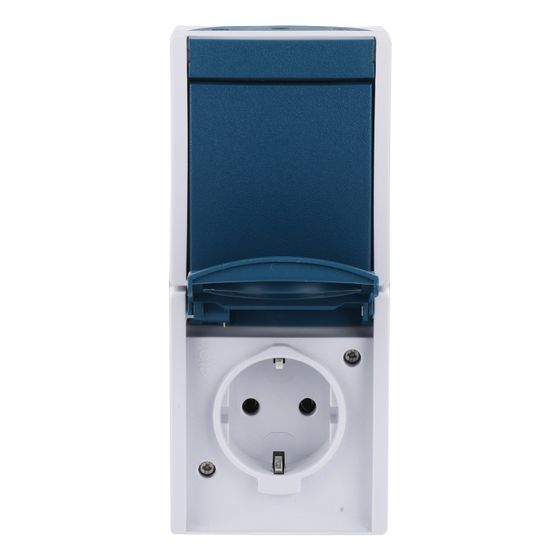 Busch Jäger APWG ocean Kombination 2601/6/20EW-53 Schuko Wechsel senkr grau blaugrün