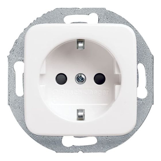 Busch Jäger Reflex SI Schuko Kombi 20EUCRD-214 mit rundem Tragring alpinweiss