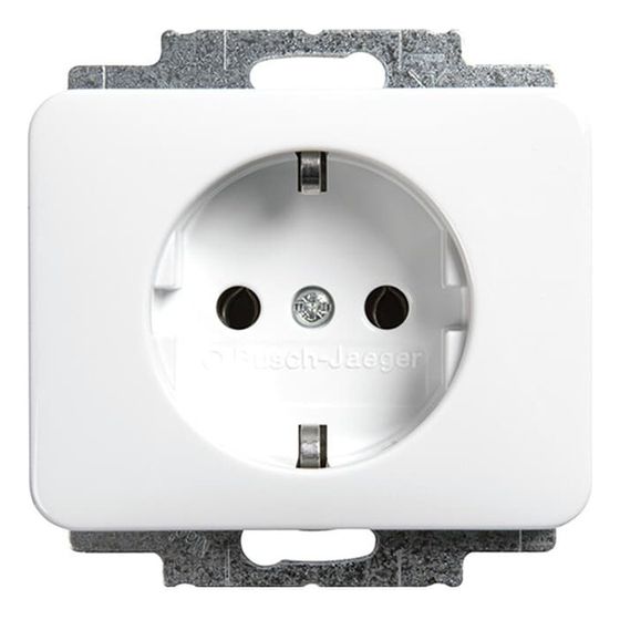 Busch Jäger alpha nea Schuko Kombi 20EUC-24G alabaster studioweiss hochglanz