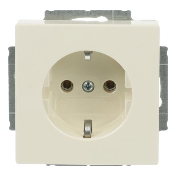 Busch Jäger Schuko Kombi 20EUC-82 savanne/ews solo future Steckdosen-Einsatz 250V 16A