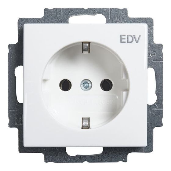 Busch Jäger balance SI Schuko Kombi 20 EUC/DV-914 mit Aufdruck EDV alpinweiß 250V 16A