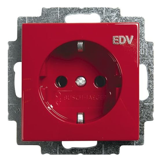 Busch Jäger Schuko Kombi 20 EUC/DV-917 mit Aufdruck EDV rot