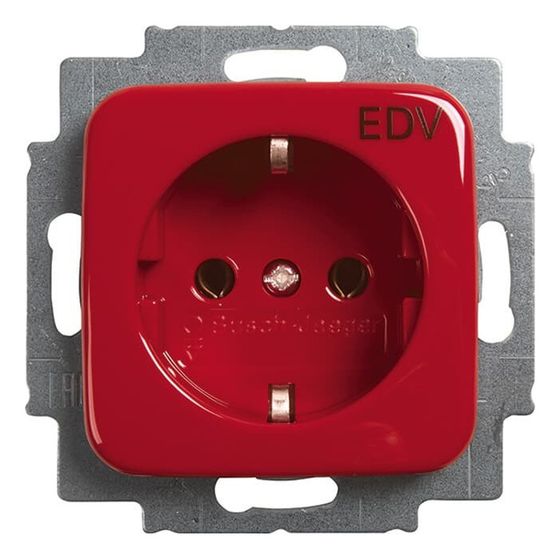 Busch Jäger SCHUKO Steckdosen-Einsatz rot RAL3020 20 EUC/DV-217-101 Reflex SI