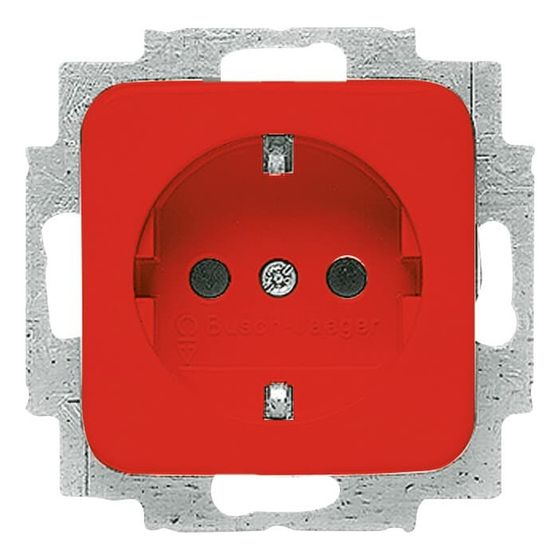 Busch Jäger SCHUKO Steckdosen-Einsatz 20 EUC-217-101 rot RAL3020 SI Reflex
