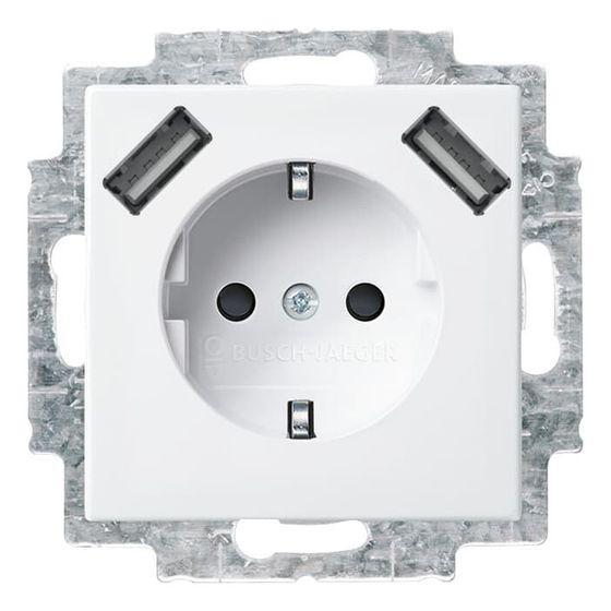 Busch Jäger Schuko USB Steckdose 20 EUCB2USB-914 Busch-Balance SI USB-Ladestation alpinws